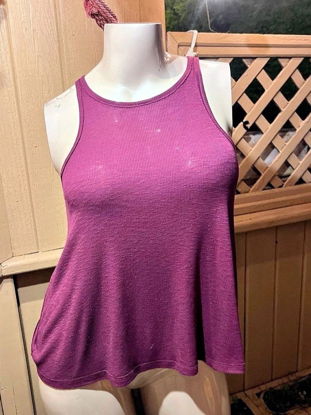 NWOT Free People Purple Ribbed Tank Top Size Medium